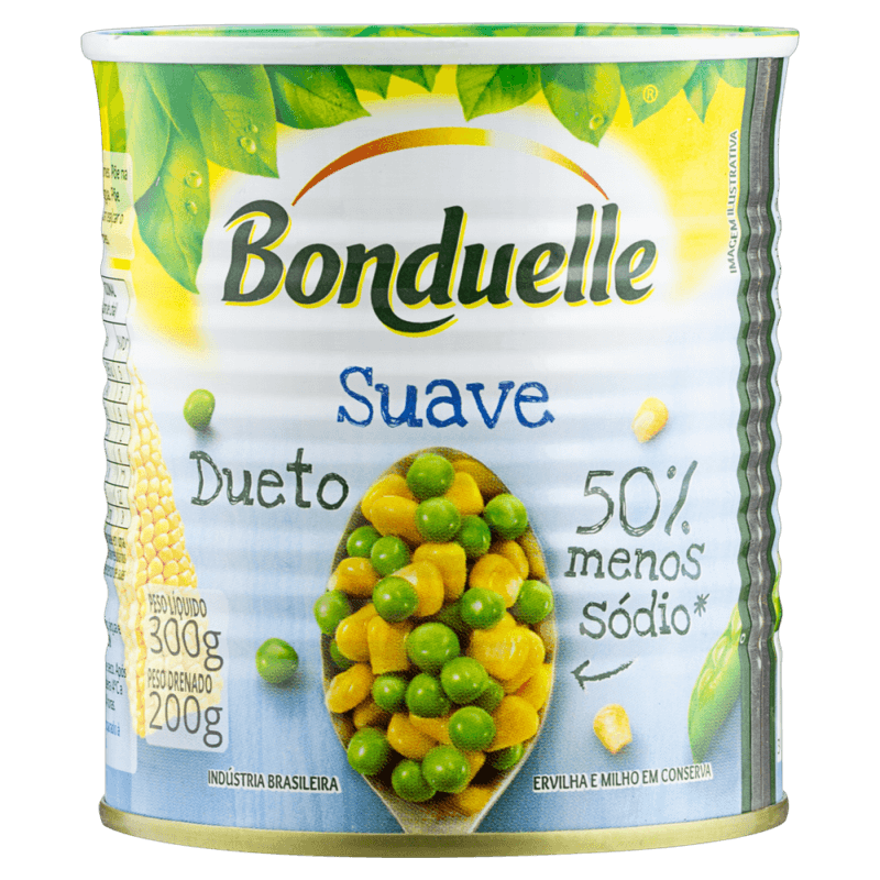 Ervilha-e-Milho-Verde-em-Conserva-Dueto-Suave-Bonduelle-Lata-Peso-Liquido-300g-Peso-Drenado-200g