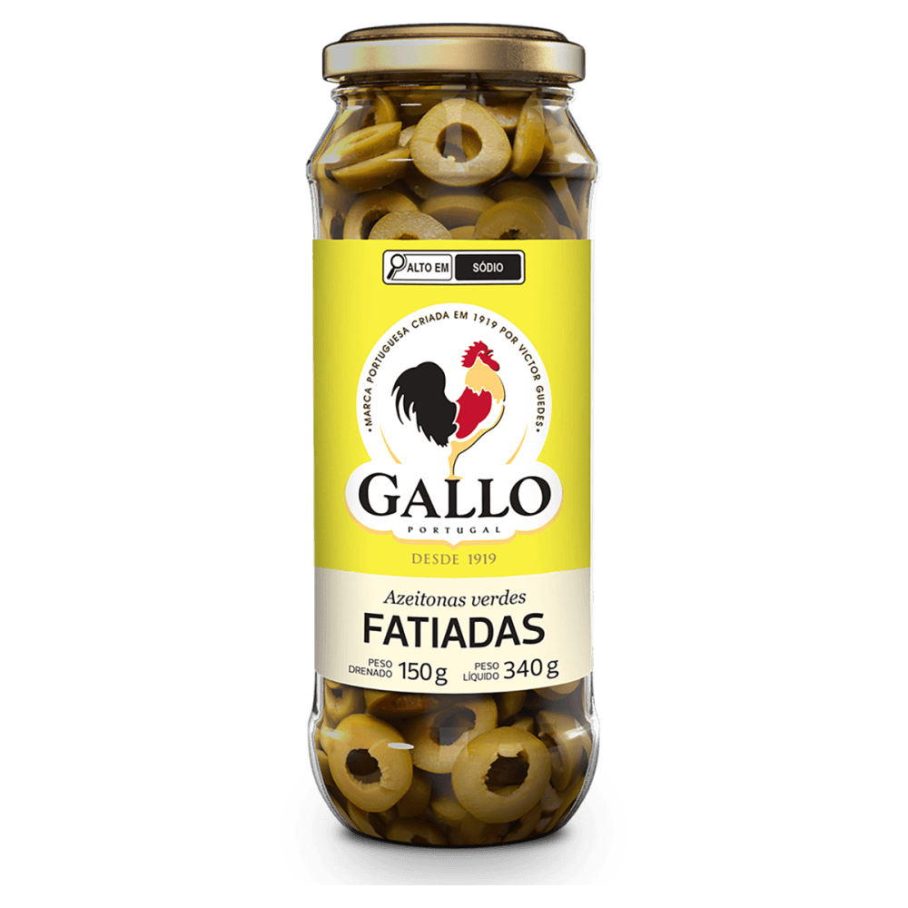 Azeitona Verde Portugal Gallo Fatiada Vidro 160g