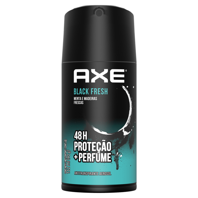 Antitranspirante-Aerossol-Menta-e-Madeiras-Frescas-48h-Axe-Black-Fresh-152ml-Spray