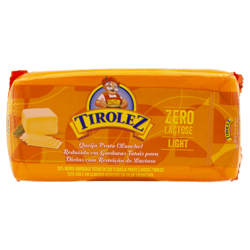 Queijo Prato (Lanche) Light Zero Lactose Para Dietas Com Restrição De Lactose Tirolez 200g