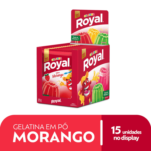 Gelatina em pó Royal morango 25g