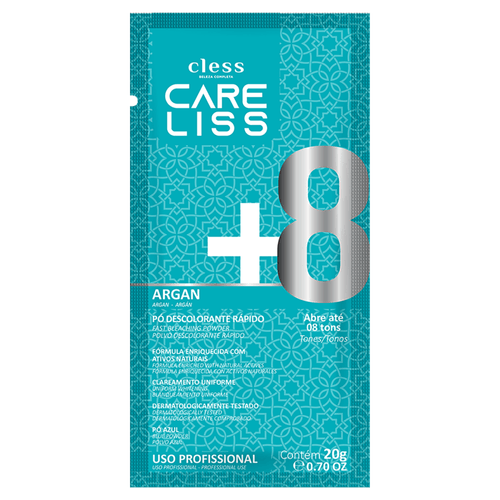 Descolorante Rápido Pó Argan +8 Care Liss Envelope 20g