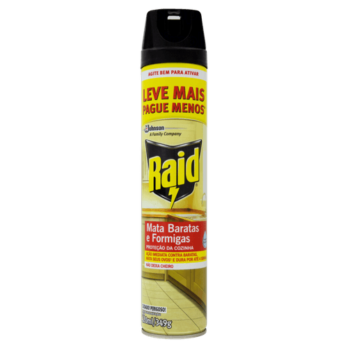 Inseticida Aerossol Mata Baratas e Formigas Base Água Raid Frasco 420ml Spray Leve Mais Pague Menos