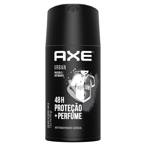 Antitranspirante Aerossol Invisible Antimarks Urban 48h de Proteção Axe 152ml Spray