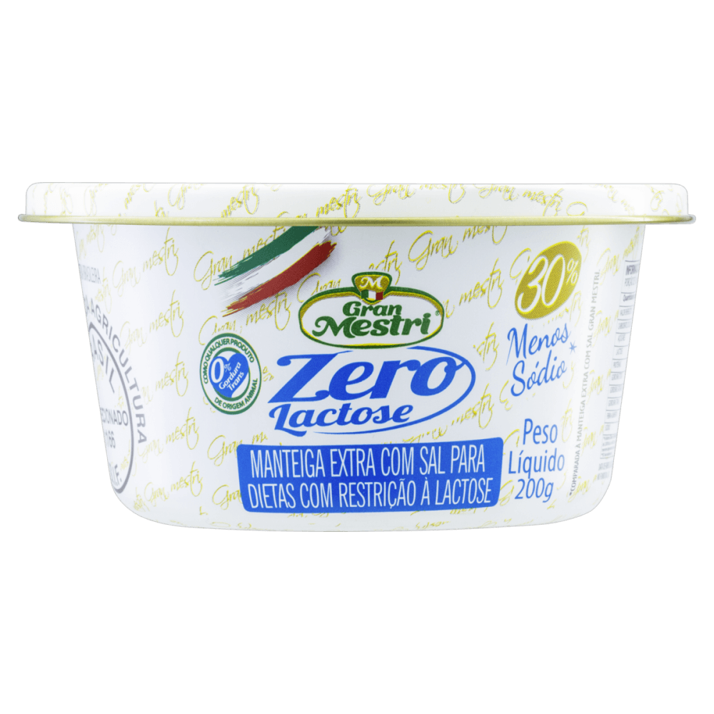 Manteiga Gran Mestri Extra Zero Lactose Lata 200g