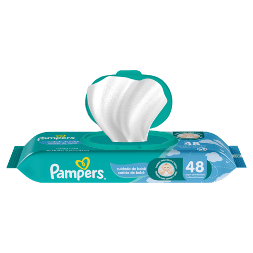 Lenço Umedecido Cuidado de Bebê Pampers Pacote 48 Unidades