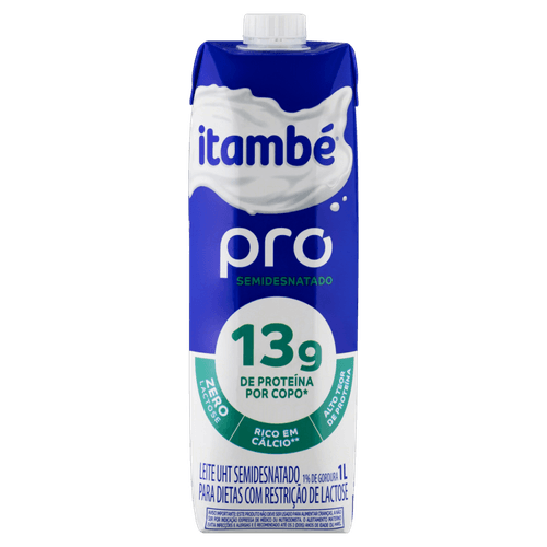 Leite Longa Vida Itambé Pro Zero Lactose Semidesnatado 1 L