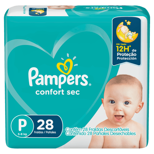 Fralda Pampers Confort Sec P 28 Tiras