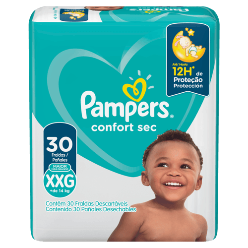 Fralda Descartável Infantil Pampers Confort Sec XXG + de 14 kg Pacote 30 Unidades