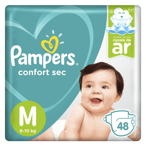 Fralda Pampers Confort Sec M 48 Tiras