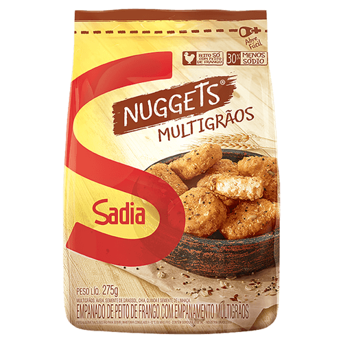 Empanado de Frango Sadia Nuggets Multigrãos Caixa 275 g