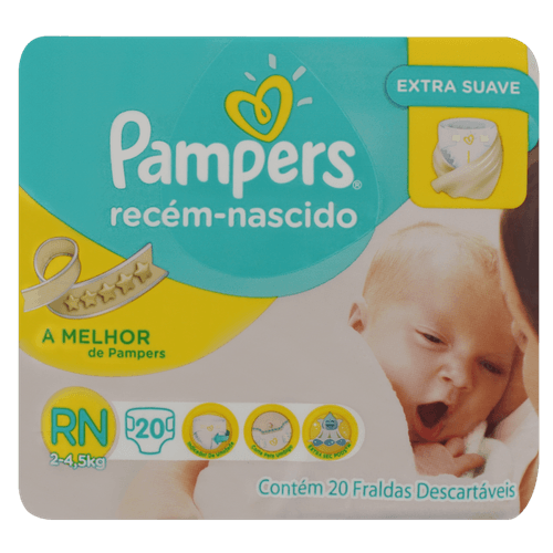 Fralda Descartável Recém-nascido Pampers Rn Pacote 20 Unidades