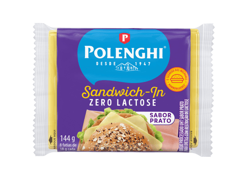 Queijo fatiado sabor prato Zero Lactose Sandwich-In 144g