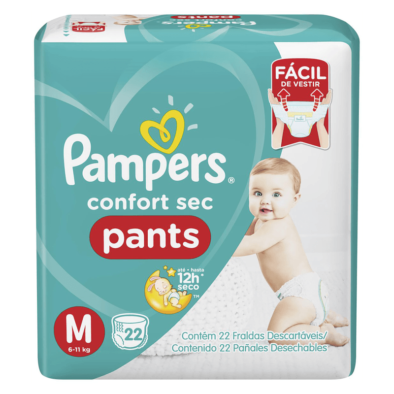 Fralda-Descartavel-Infantil-Pants-Pampers-Confort-Sec-M-6-a-11kg-Pacote-22-Unidades