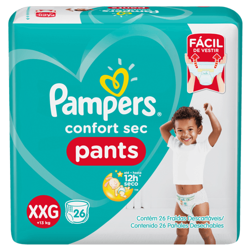 Fralda Pampers Confort Sec Pants XXG 26 Tiras