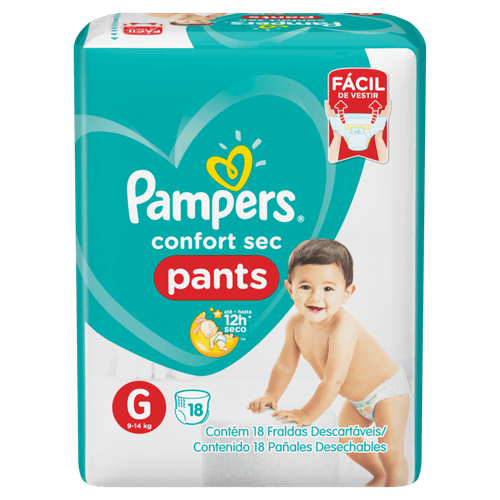 Fralda Pampers Confort Sec Pants G 18 Tiras