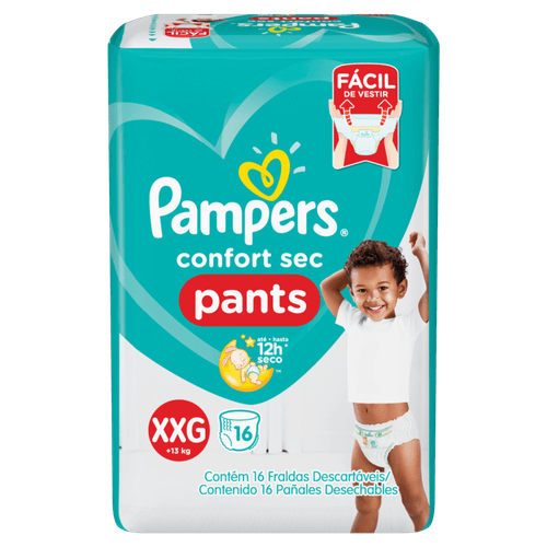 Fralda Pampers Confort Sec Pants XXG 16 Tiras