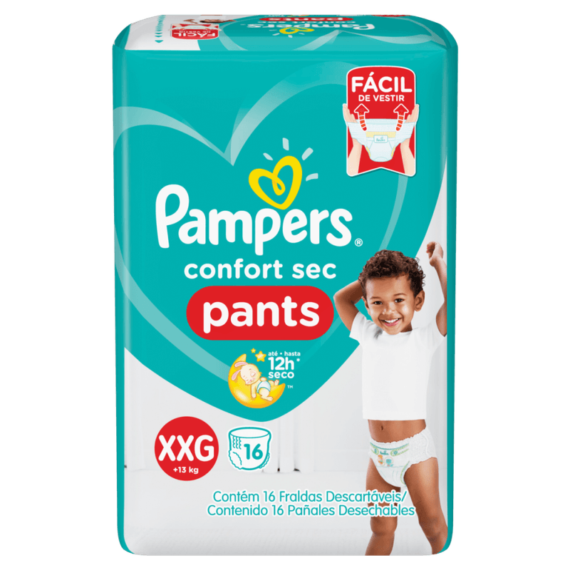 Fralda-Descartavel-Infantil-Pants-Pampers-Confort-Sec-XXG---de-13kg-Pacote-16-Unidades