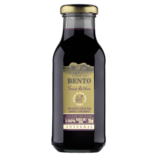 Suco Pronto Casa de Bento Uva Integral Vidro 295ml