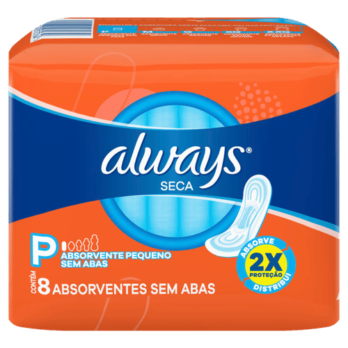 Absorvente sem Abas Seca Always P Pacote 8 Unidades