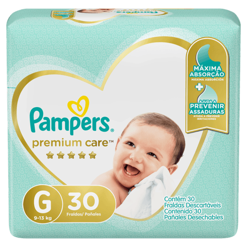 Fraldas Pampers Premium Care G 30 Tiras