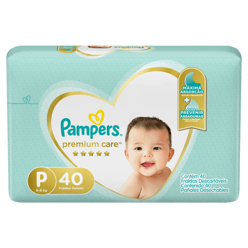 Fralda-Descartavel-Infantil-Pampers-Premium-Care-P-5-a-8kg-Pacote-40-Unidades