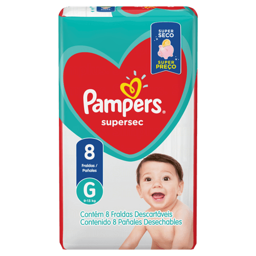 Fraldas Pampers Supersec G 8 Tiras