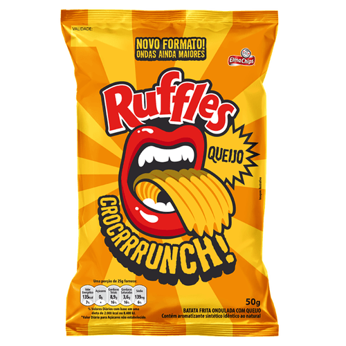 Batata Frita Ondulada Queijo Elma Chips Ruffles Pacote 50g