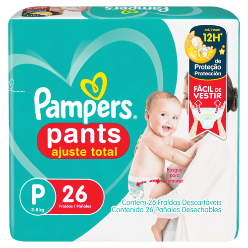 Fralda Pampers Pants Ajuste Total P 26 Tiras