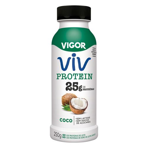 Iogurte Desnatado Coco Zero Lactose Vigor Viv Protein Frasco 250g