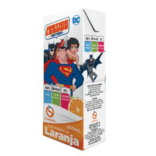 Suco Liga da Justiça Sabor Laranja 200ml