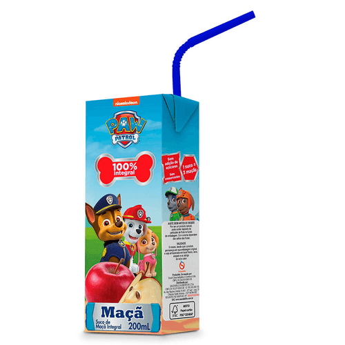 Suco Integral Patrulha Canina Maçã 200ml