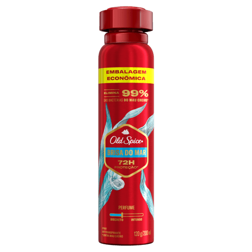 Antitranspirante Aerossol Brisa do Mar 72h Old Spice 200ml Spray Embalagem Econômica