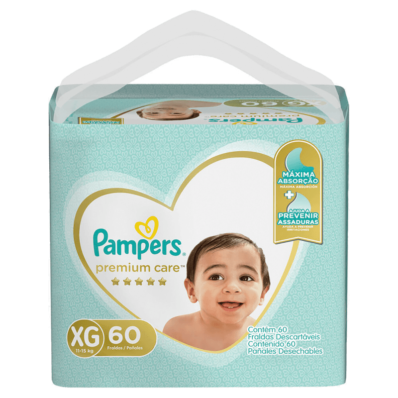 Fralda-Descartavel-Infantil-Pampers-Premium-Care-XG-11-a-15kg-Pacote-60-Unidades