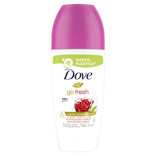 Antitranspirante Roll-On Romã e Verbena 48h Dove Go Fresh 50ml