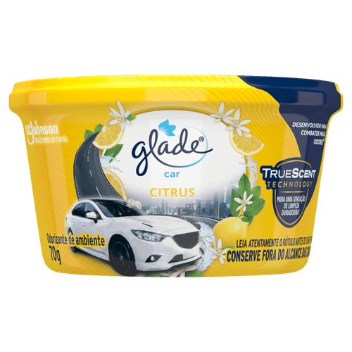 Odorizador Gel Automotivo Citrus Glade Car Pote 70g