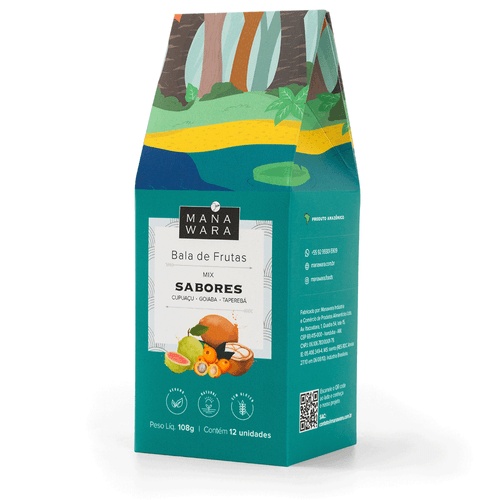 Bala de Frutas Manawara Sabores 108g