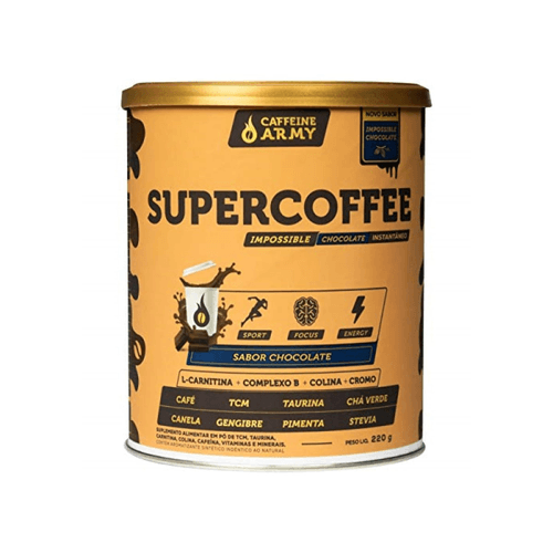 Suplemento Alimentar SUPER COFFEE Army Sabor Chocolate Lata 220g