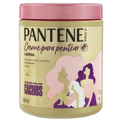 Creme para Pentear Cachos Pantene Unidas pelos Cachos Pote 600ml