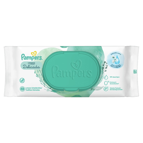 Lenço Umedecido Pampers Limpeza Delicada Com 48 Unidades