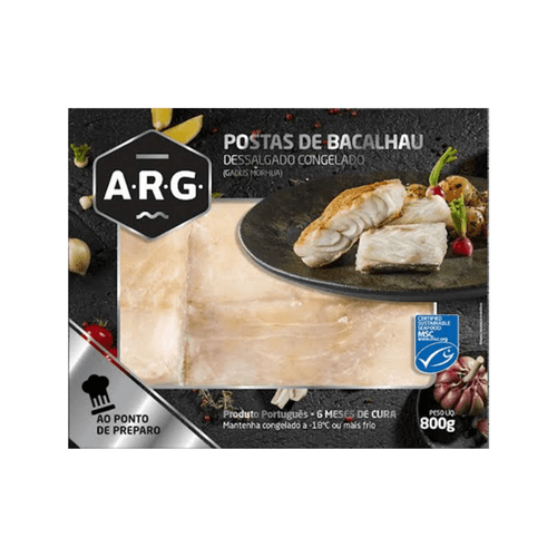 Posta Bacalhau Gadus Morhua ARG Dessalgado Congelado 800g