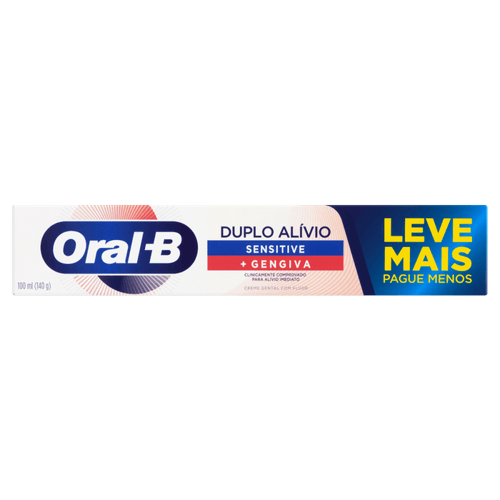 Creme Dental Oral-B Duplo Alívio Sensitive + Gengiva Caixa 140g Leve Mais Pague Menos