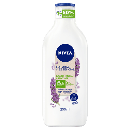 Loção Deo-Hidratante Lavanda Natural & Relaxante Nivea Natural & Essencial Frasco 200ml