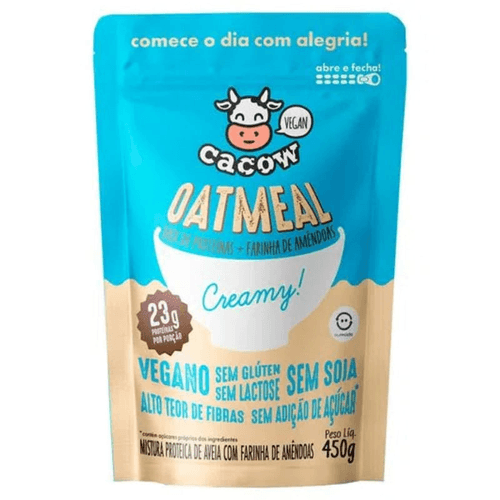 Mistura Proteica de Aveia com Farinha de Amêndoas Cacow Oatmeal Creamy Pacote 450g