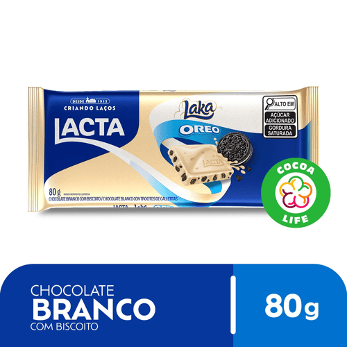 Chocolate branco Laka Oreo 80g