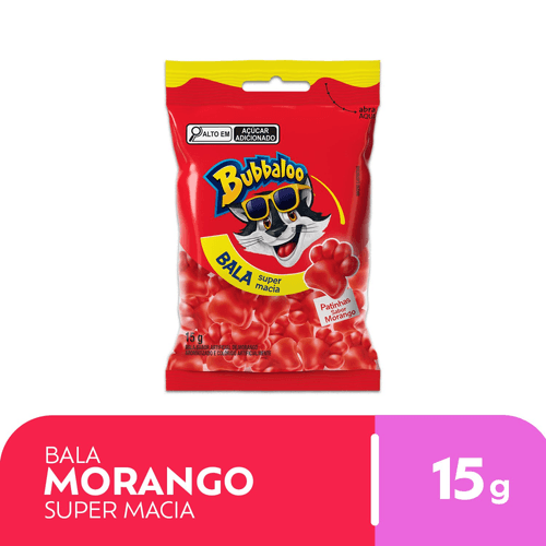 Bala Macia Bubbaloo Morango 15g