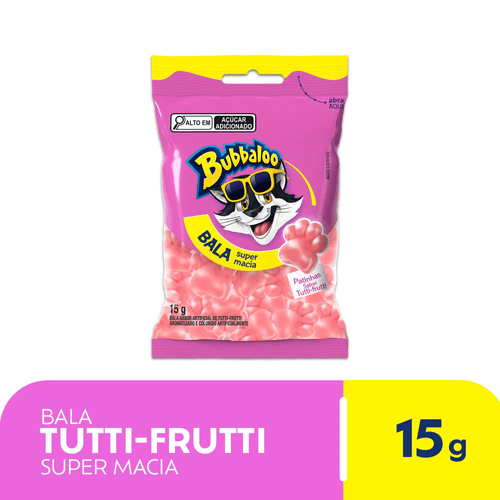 Bala Macia Bubbaloo Tutti-Frutti 15g