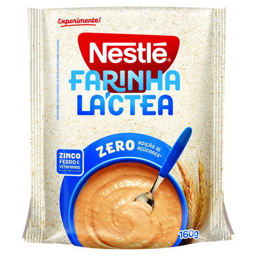 Farinha Láctea Nestlé Zero Adição Açúcar 160g Sachê