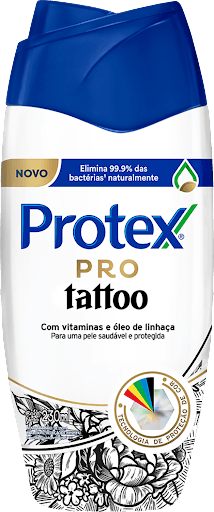 Sabonete Líquido Antibacteriano com Vitaminas e Óleo de Linhaça Protex Pro Tattoo Frasco 230ml