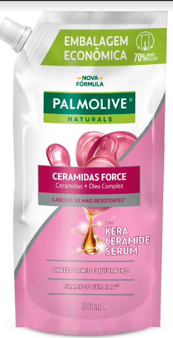 Shampoo Palmolive Naturals Ceramidas Force Sachê 500ml Embalagem Econômica